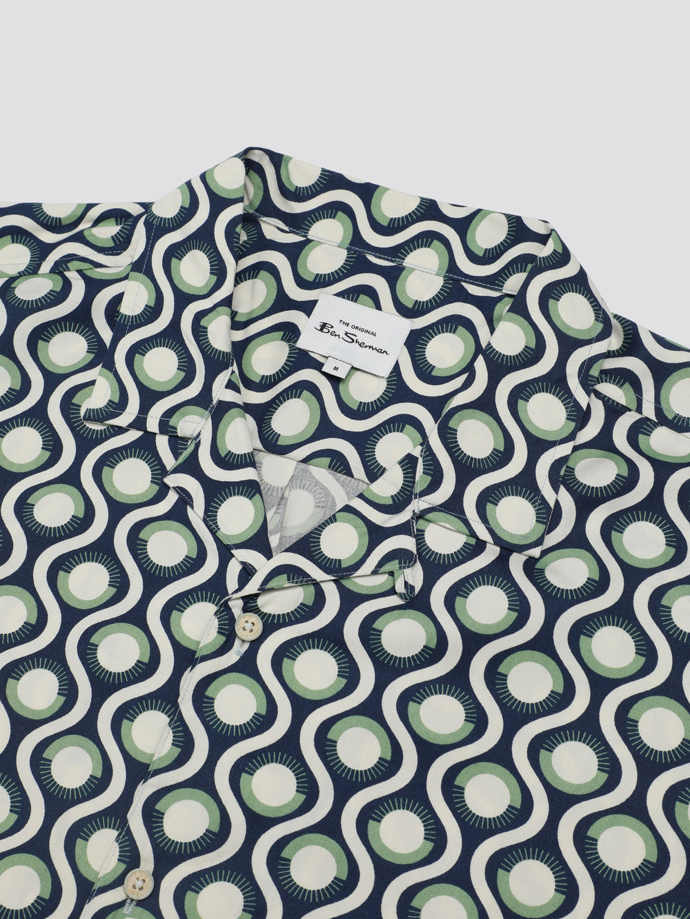 Koszule Ben Sherman Signature Retro Geo Zielone | 24HEYGCTF