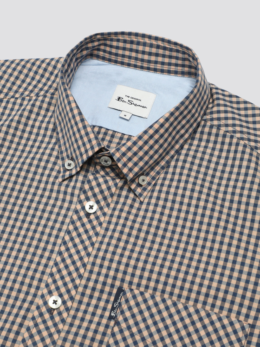 Koszule Ben Sherman Signature Short Sleeve Gingham Miedź Pomarańczowe | 38SPXFEYU