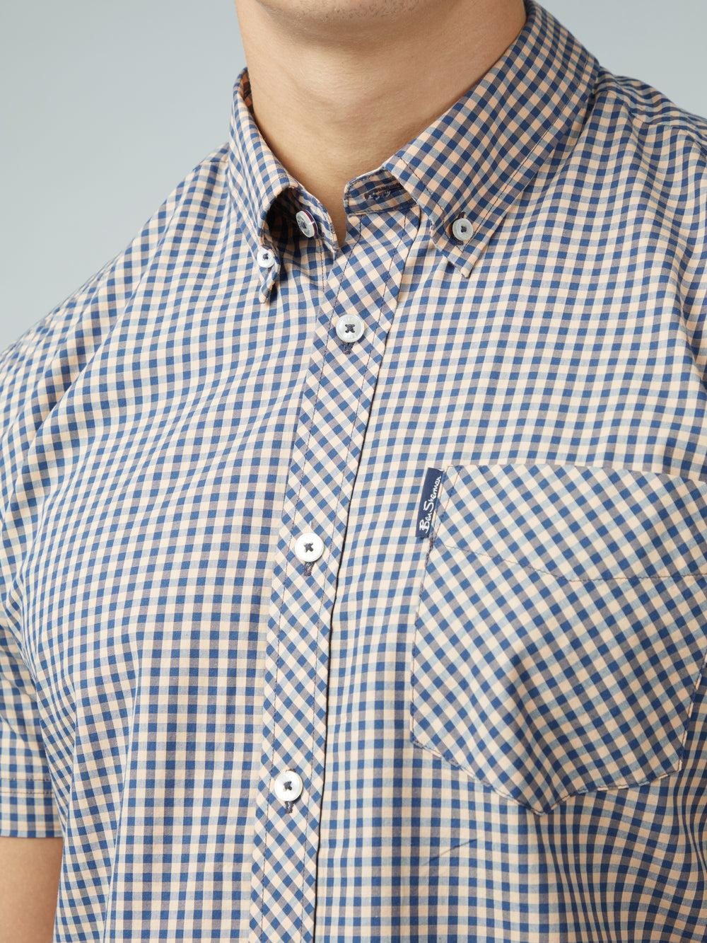 Koszule Ben Sherman Signature Short Sleeve Gingham Miedź Pomarańczowe | 38SPXFEYU