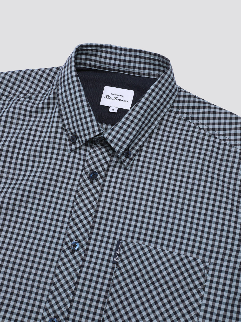 Koszule Ben Sherman Signature Short Sleeve Gingham Niebieskie | 82AUSBZPK