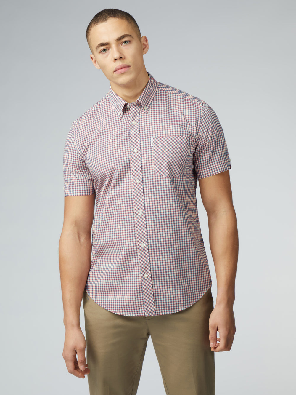 Koszule Ben Sherman Signature Short Sleeve Gingham Czerwone Białe | 47GJHBRWI