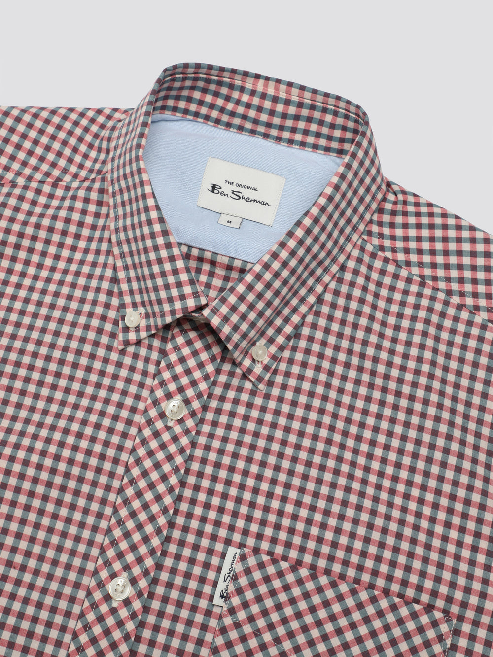 Koszule Ben Sherman Signature Short Sleeve Gingham Czerwone Białe | 47GJHBRWI