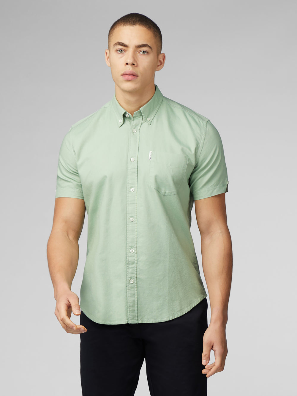 Koszule Ben Sherman Signature Short Sleeve Oxford Zielone | 82VZNDJCW