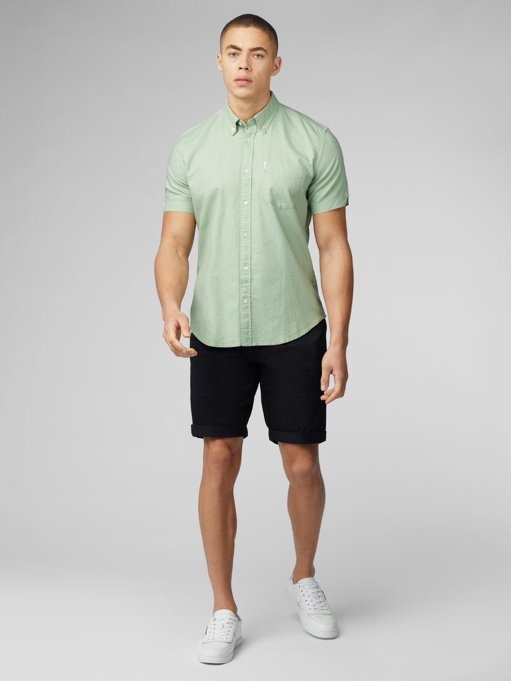 Koszule Ben Sherman Signature Short Sleeve Oxford Zielone | 82VZNDJCW