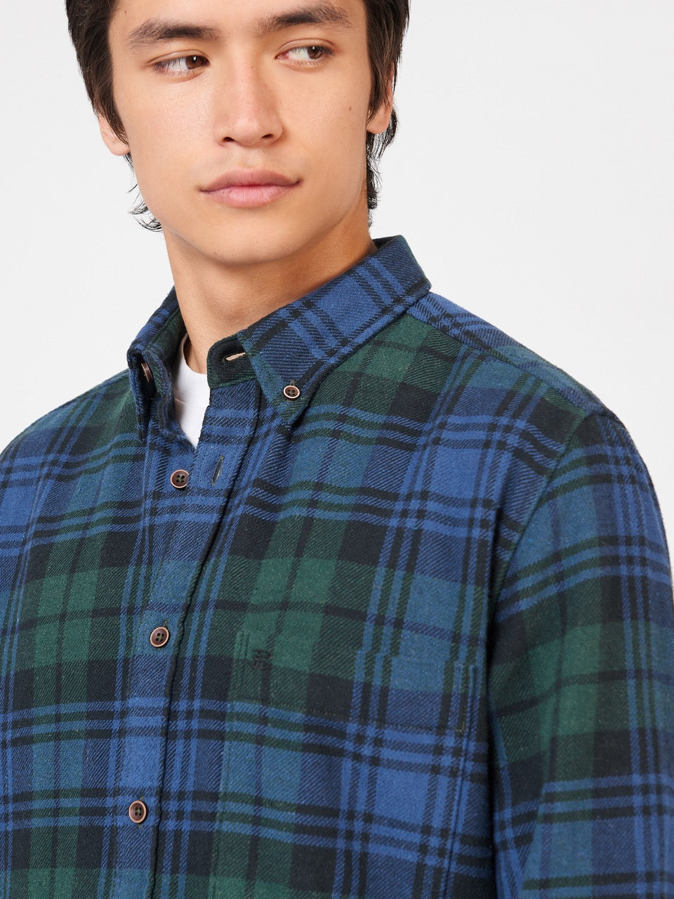 Koszule Ben Sherman Signature Tartan Check Zielone | 06CBXMVYJ