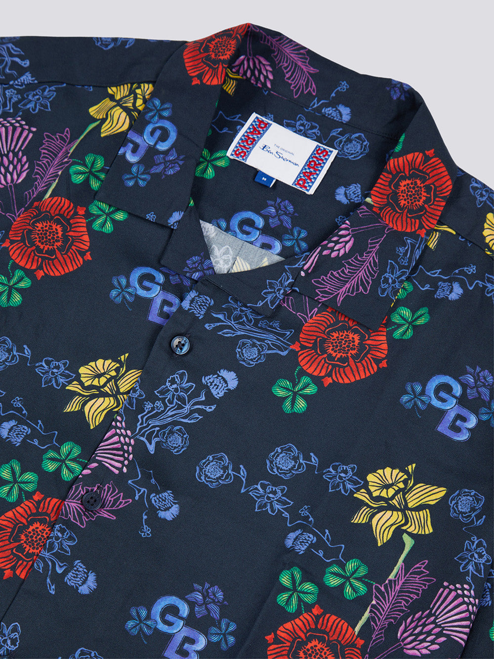 Koszule Ben Sherman Team GB Floral Granatowe | 15MVHXNYR