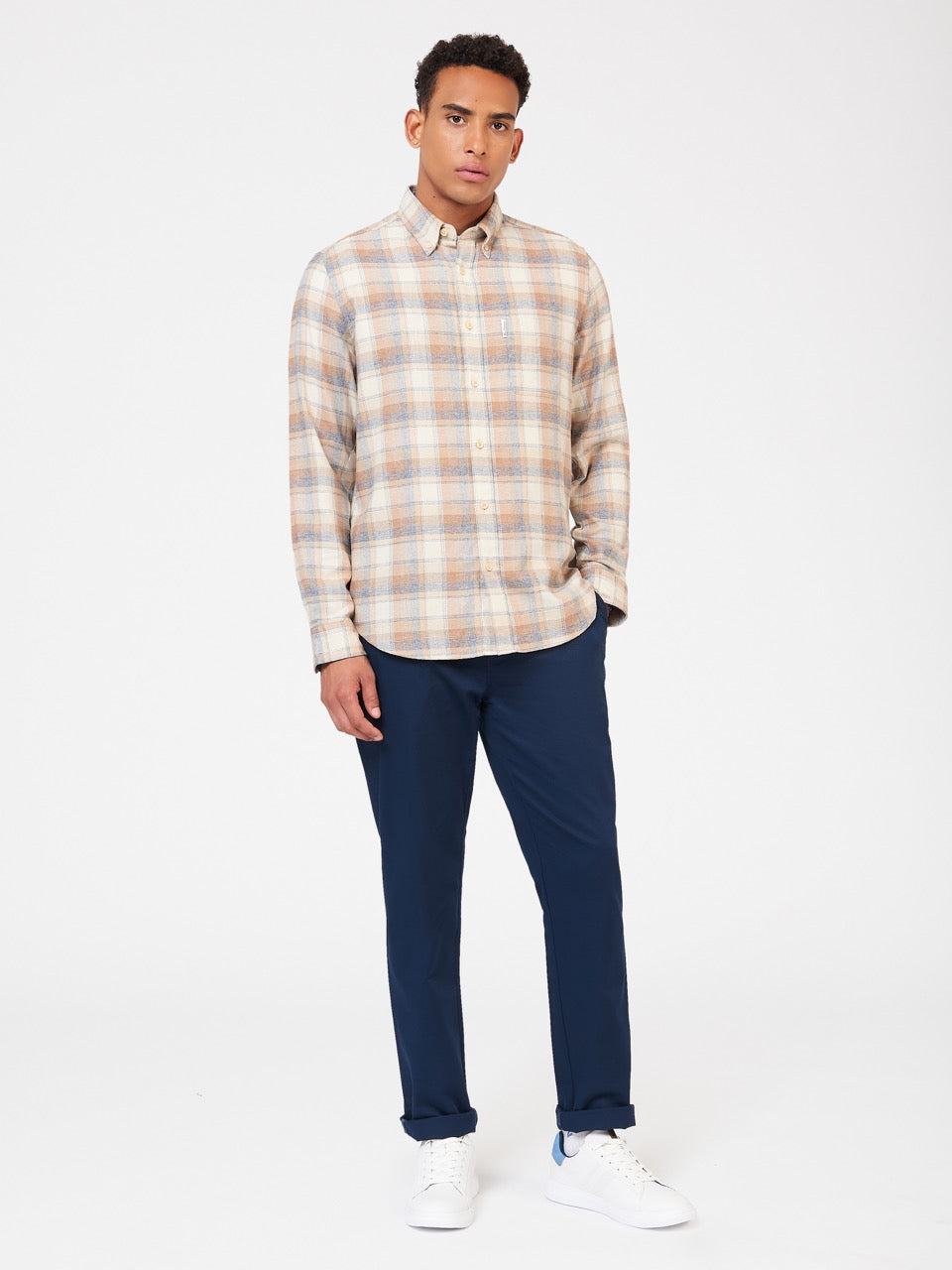 Koszule Ben Sherman Twisted Yarn Check Brązowe | 78FICTVQO