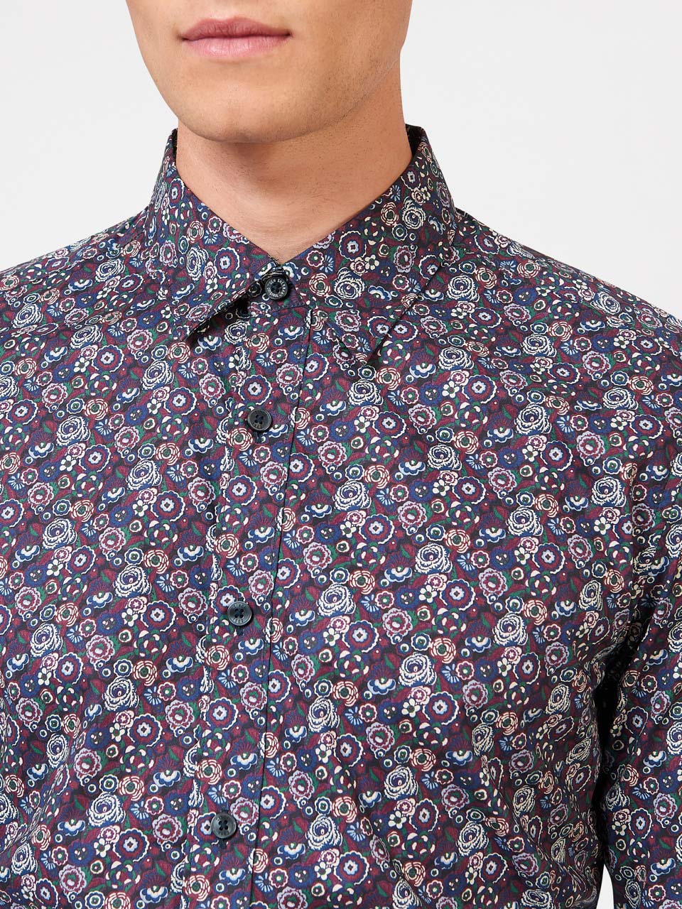 Koszule Ben Sherman Winter Floral Fioletowe | 89RHTYQAP