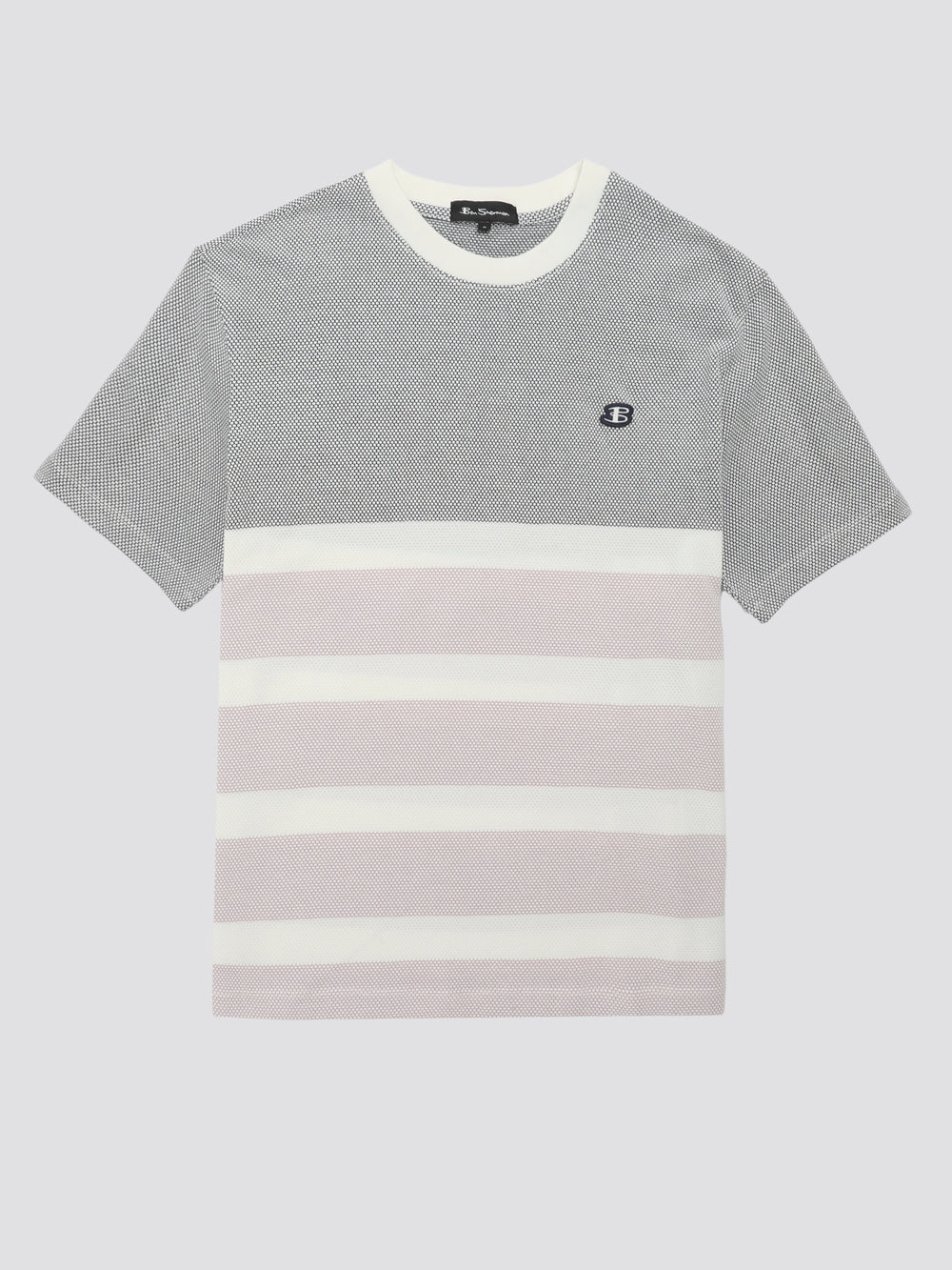 Koszulka Ben Sherman B by Ben Sherman Textured Block Stripe Granatowe | 02LGOKBQS