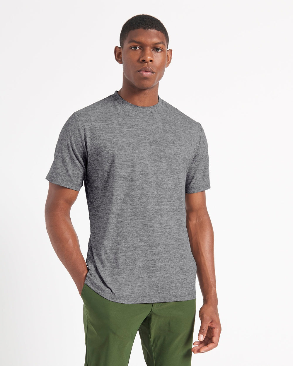 Koszulka Ben Sherman Performance Stretch Marl Szare | 43MQAETXG