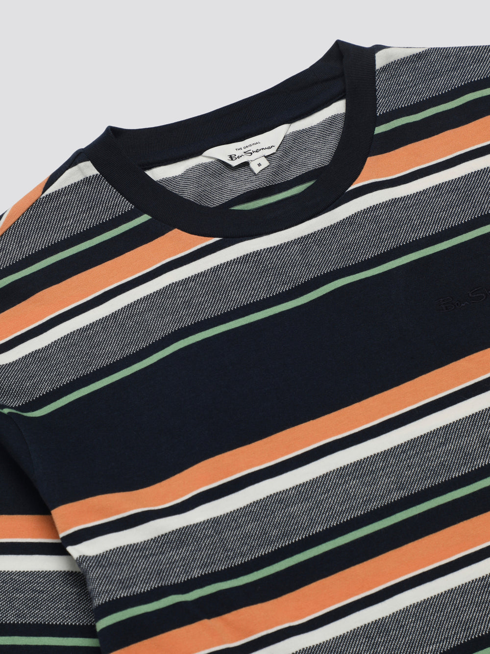 Koszulka Ben Sherman Signature Engineered Stripe Granatowe | 93VRTHQNB