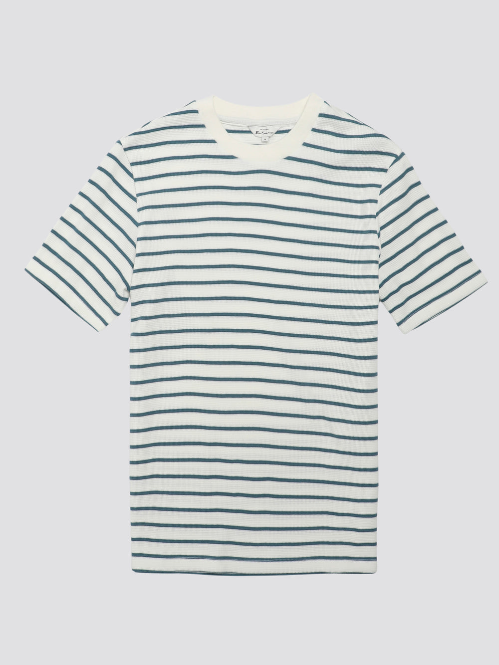 Koszulka Ben Sherman Signature Waffle Stripe Białe | 96FZUJTIL