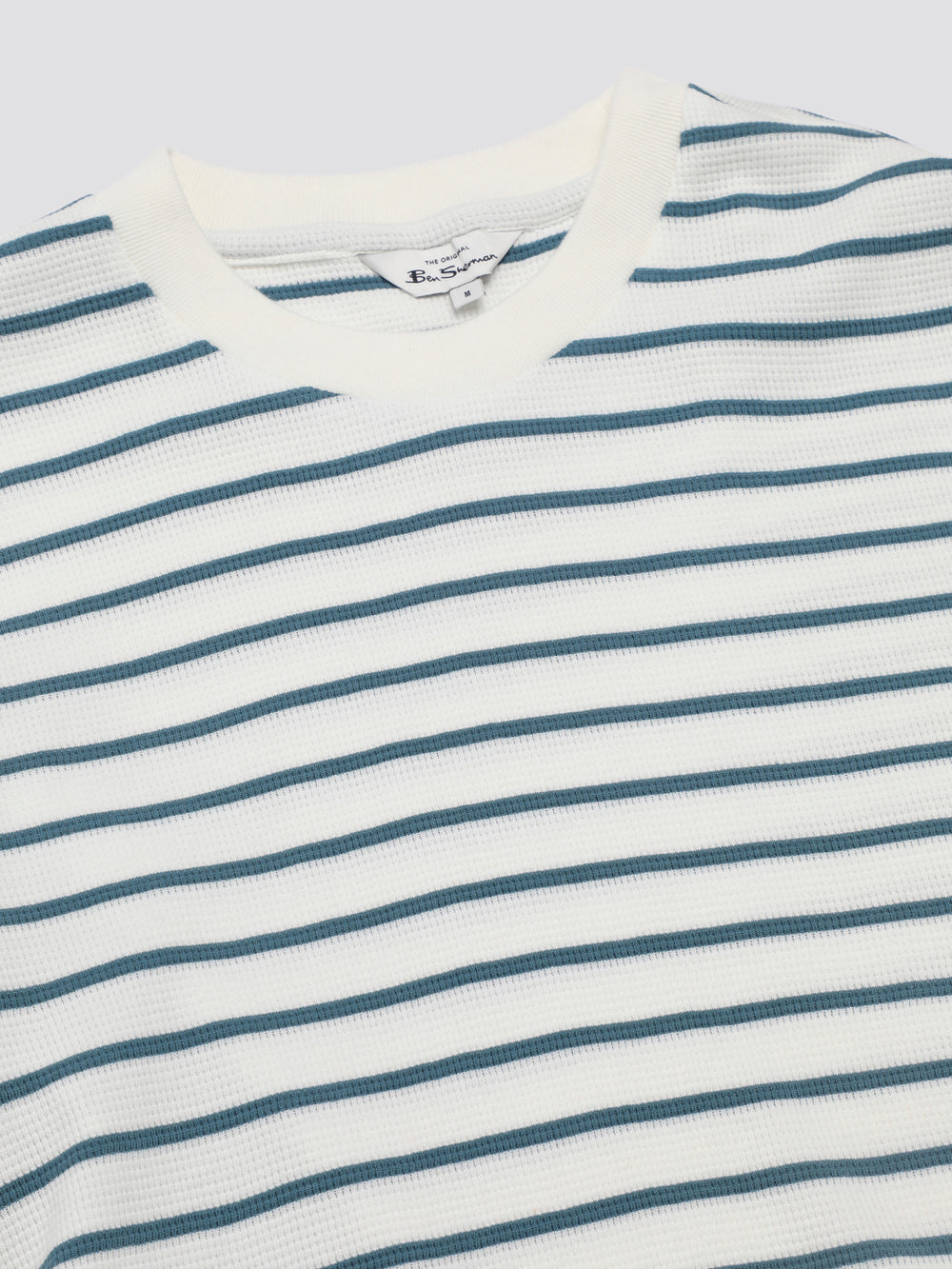 Koszulka Ben Sherman Signature Waffle Stripe Białe | 96FZUJTIL