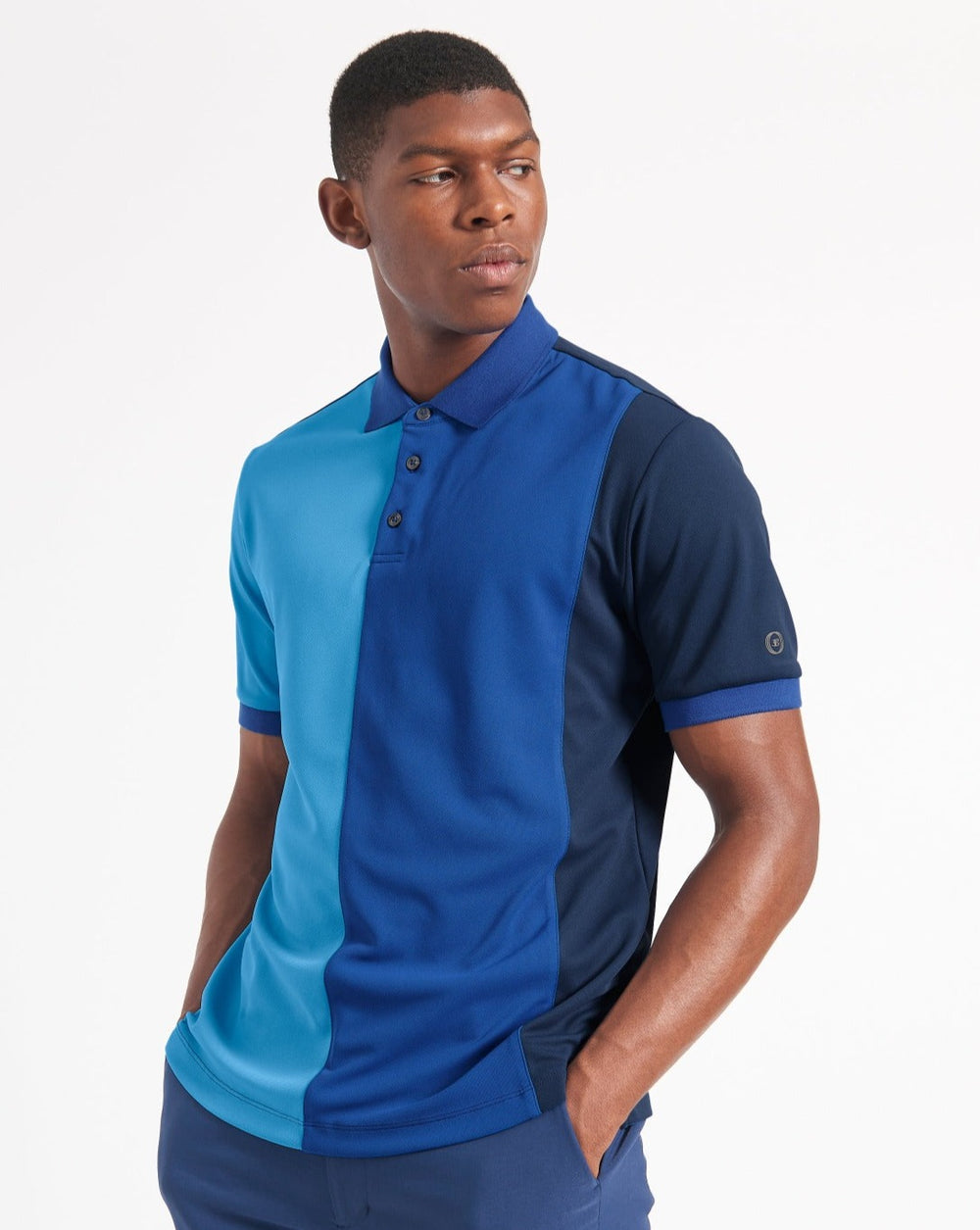 Koszulki Polo Ben Sherman 360 Motion Stretch Colorblock Niebieskie Królewski Niebieski | 18EHQJURZ