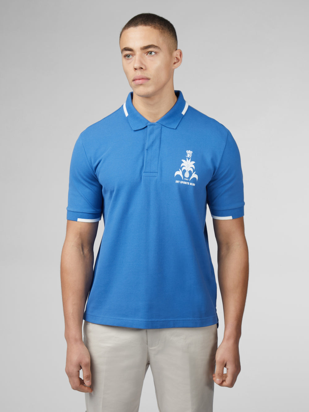 Koszulki Polo Ben Sherman B by Ben Sherman Sports Club Embroidered Niebieskie | 90QLIOWXB