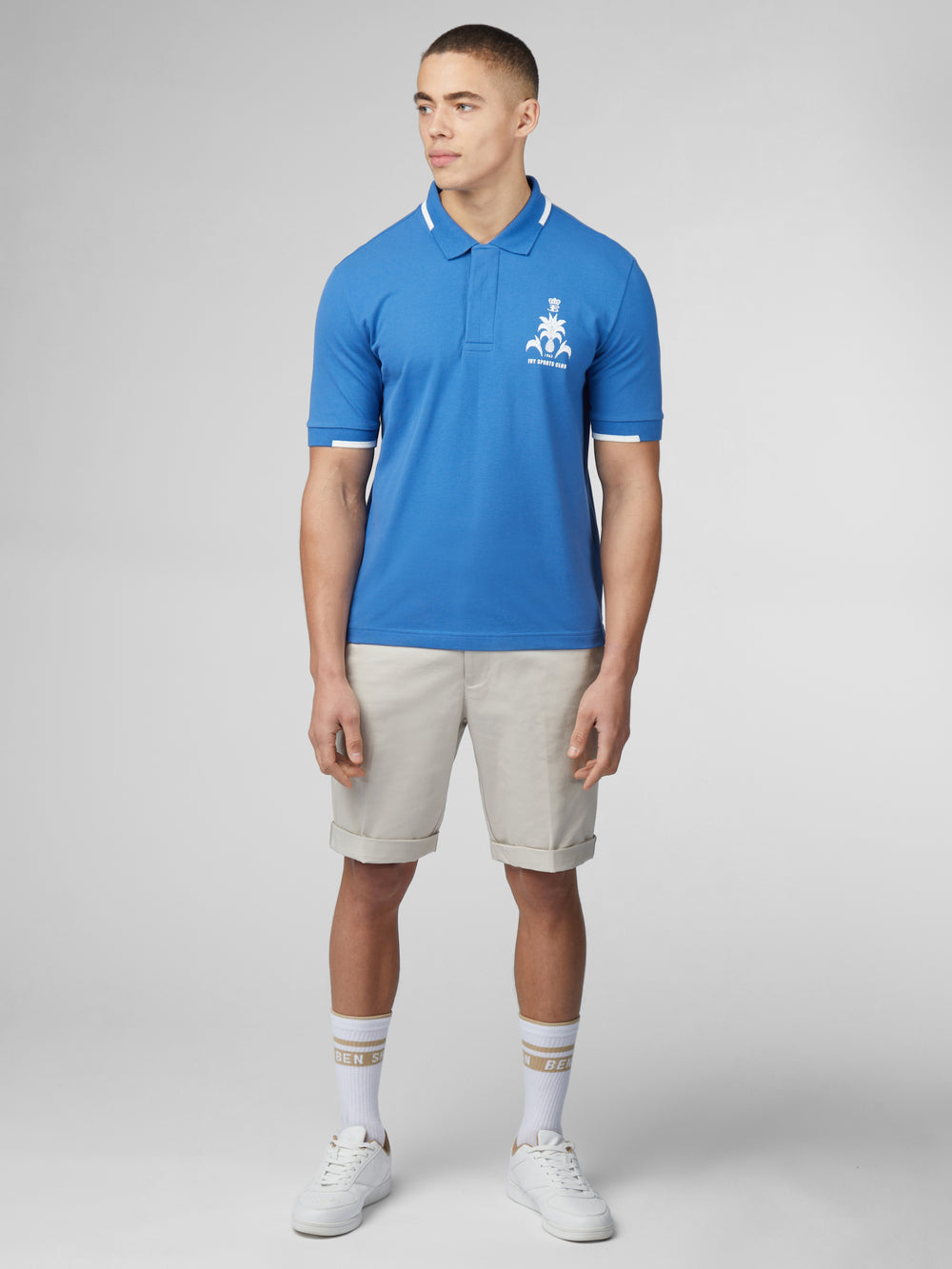 Koszulki Polo Ben Sherman B by Ben Sherman Sports Club Embroidered Niebieskie | 90QLIOWXB