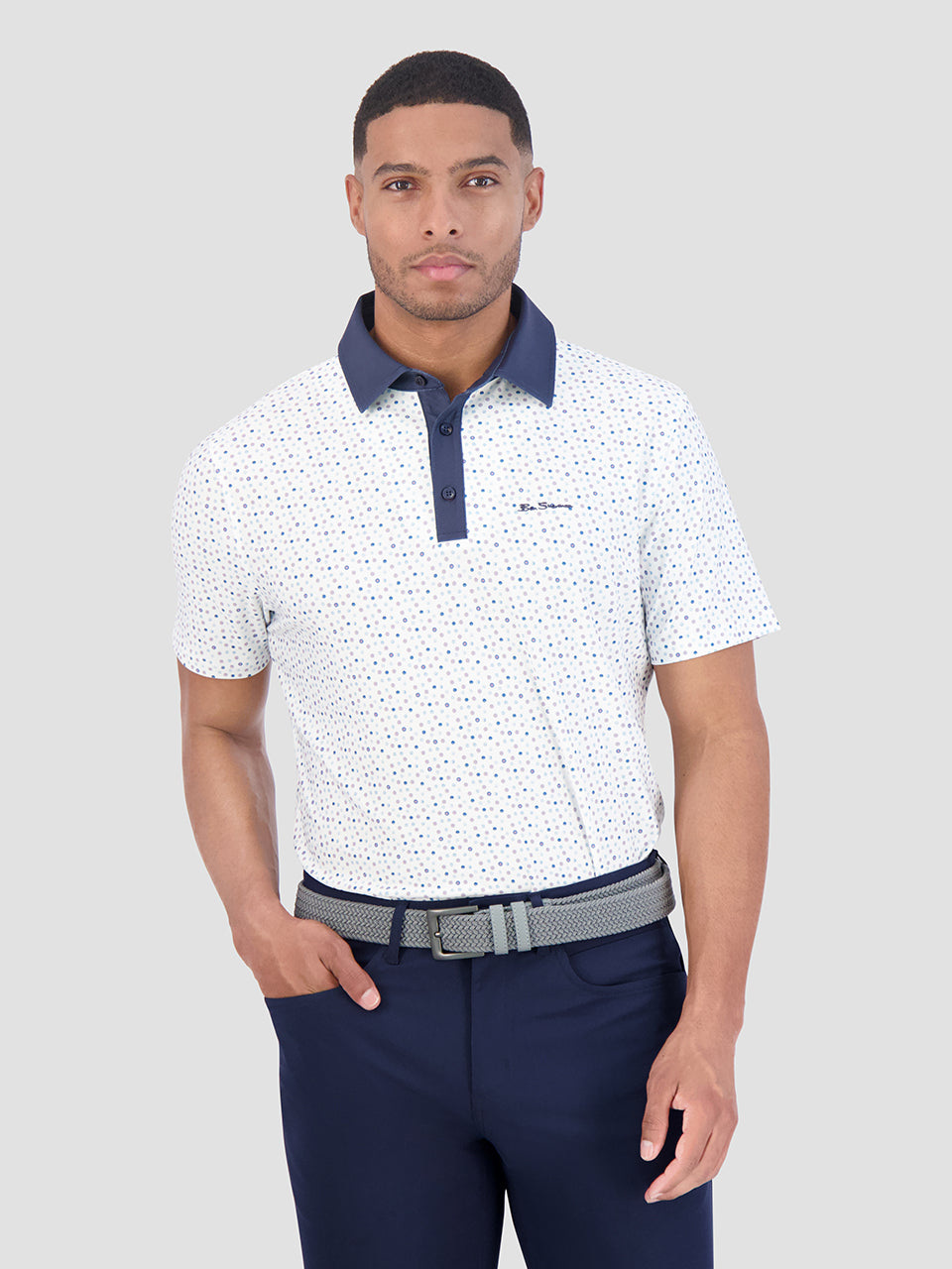 Koszulki Polo Ben Sherman Polka Dots Tech Jersey Sports Fit Białe | 42KLVYJZB