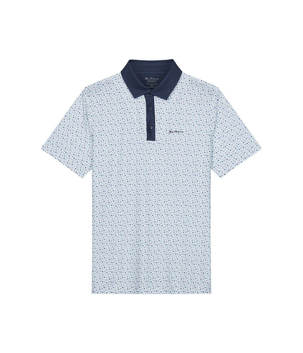 Koszulki Polo Ben Sherman Polka Dots Tech Jersey Sports Fit Białe | 42KLVYJZB