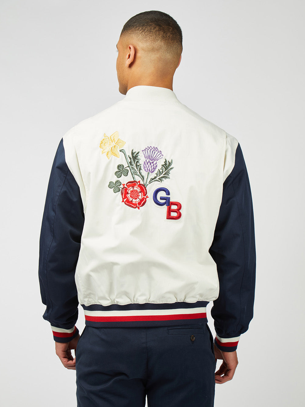 Kurtki Ben Sherman Team GB Commercial Bomber Białe | 02AGCRESW