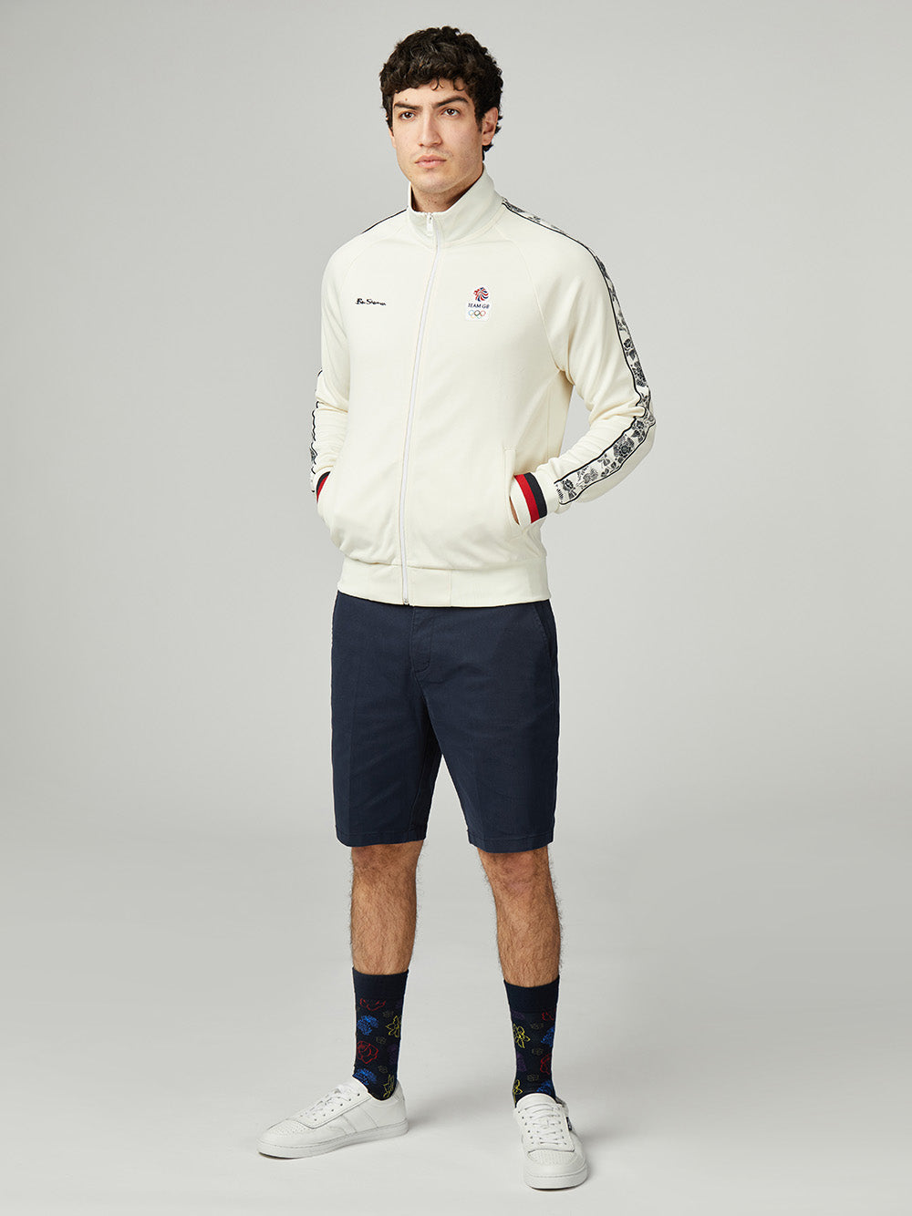 Kurtki Ben Sherman Team GB Taped Track Top Białe | 19ZECHTUS