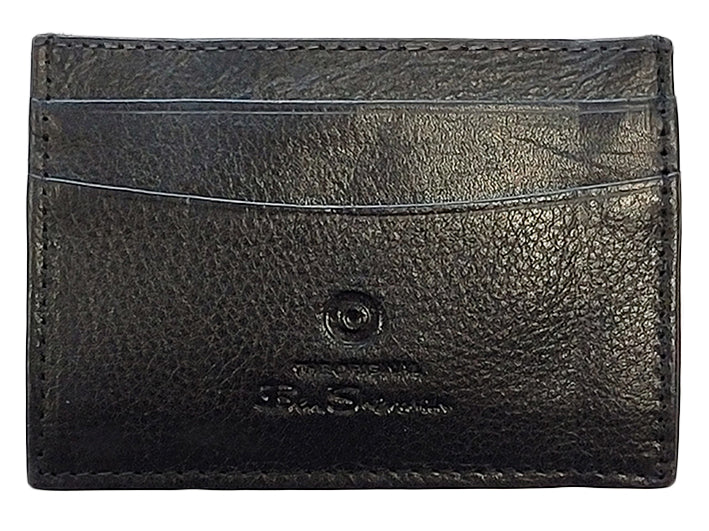 Portfele Ben Sherman Koki Leather Card Holder Czarne | 10ADUXOIZ