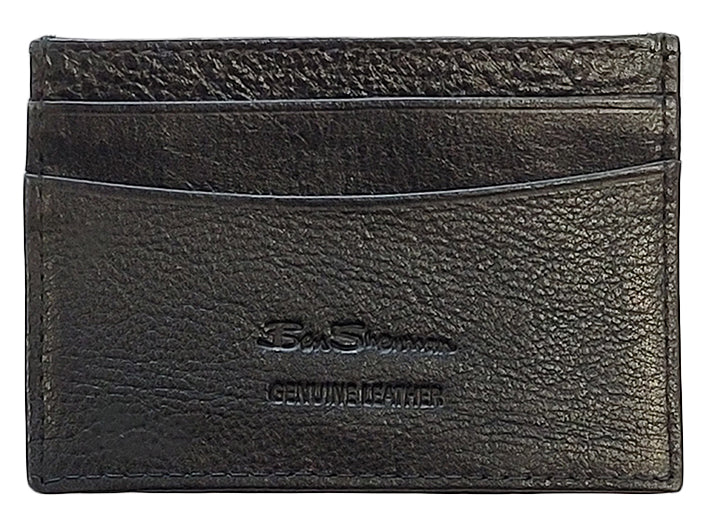 Portfele Ben Sherman Koki Leather Card Holder Czarne | 10ADUXOIZ