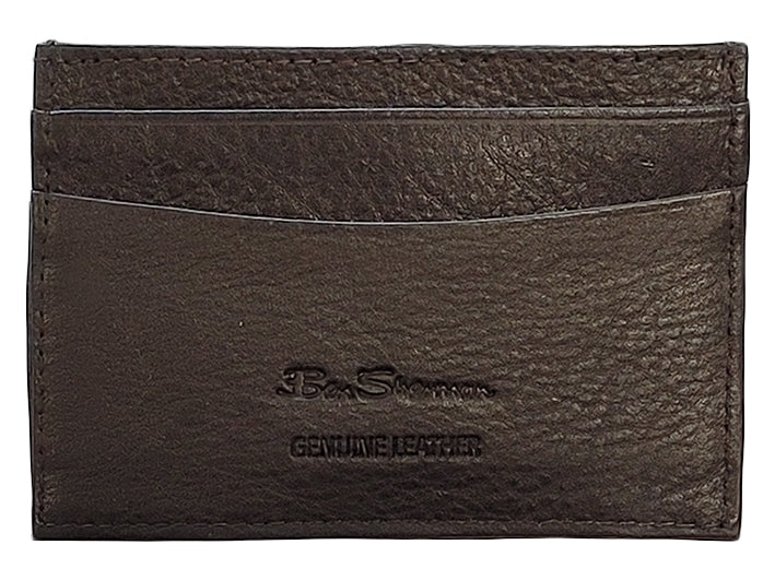 Portfele Ben Sherman Koki Leather Card Holder Brązowe | 04IOLBRKA