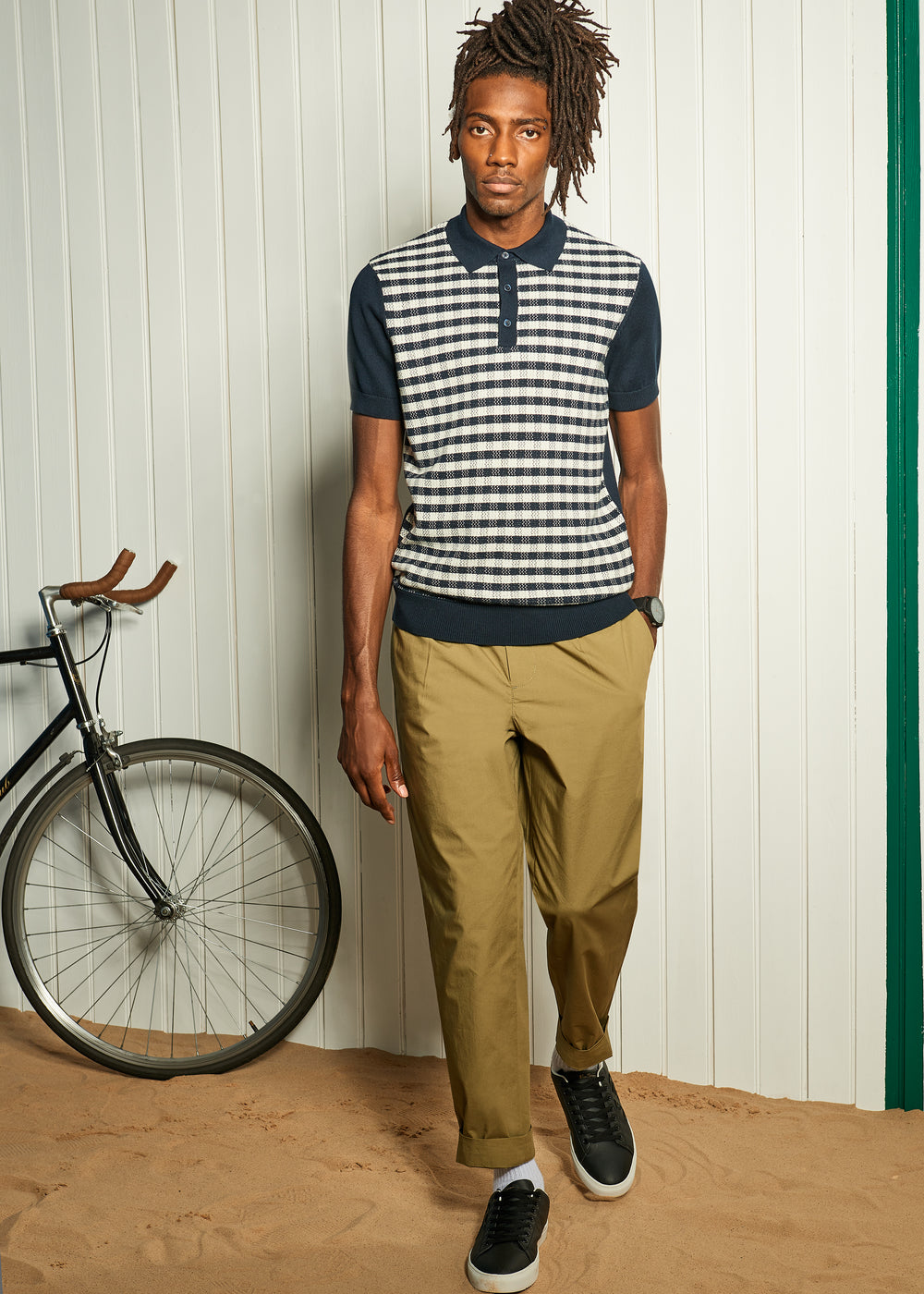 Spodnie Ben Sherman Poplin Relaxed-Taper Pleated Oliwkowe | 01KORWNMP