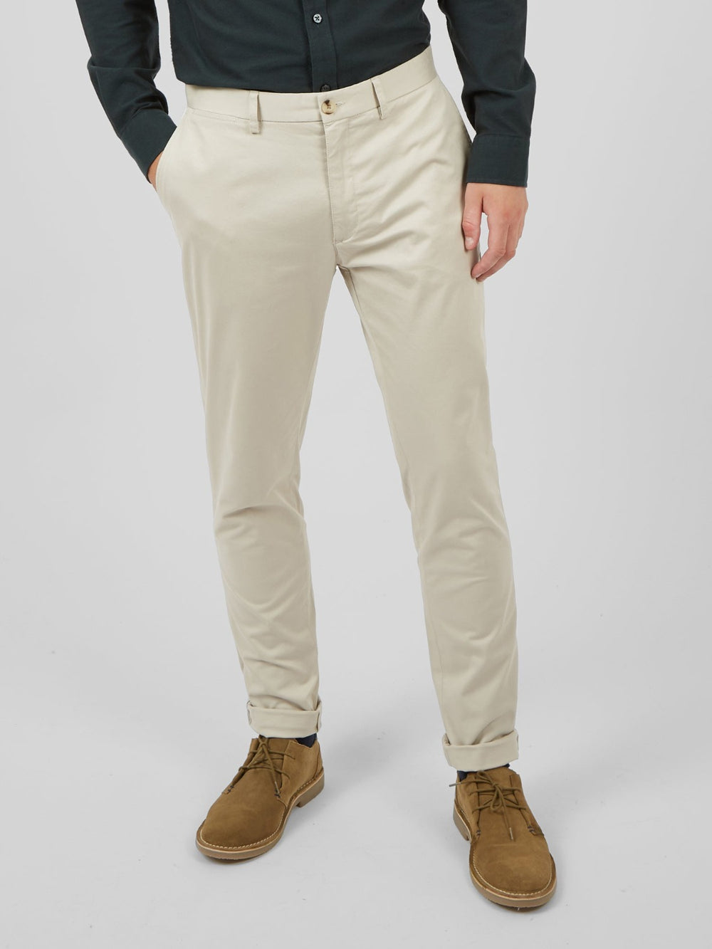 Spodnie Ben Sherman Signature Skinny Stretch Chino Białe | 39ILQWECJ