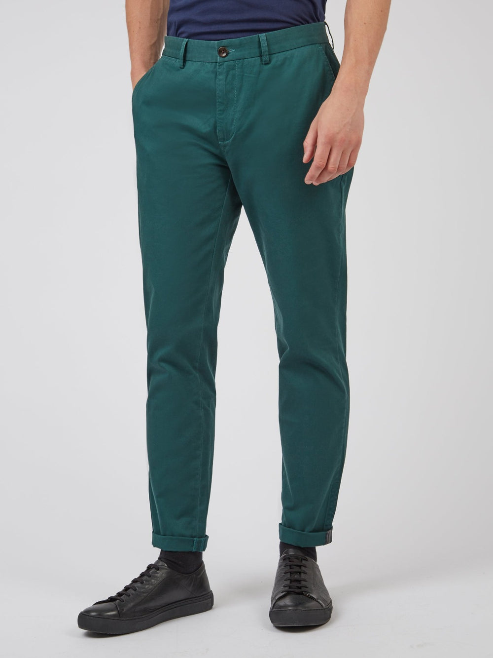 Spodnie Ben Sherman Signature Slim Stretch Chino Zielone | 15OWYINAF