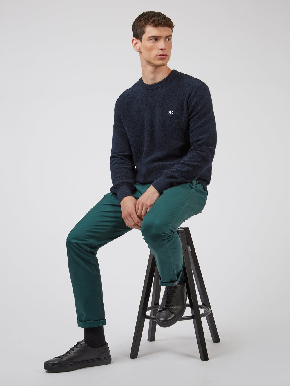 Spodnie Ben Sherman Signature Slim Stretch Chino Zielone | 15OWYINAF