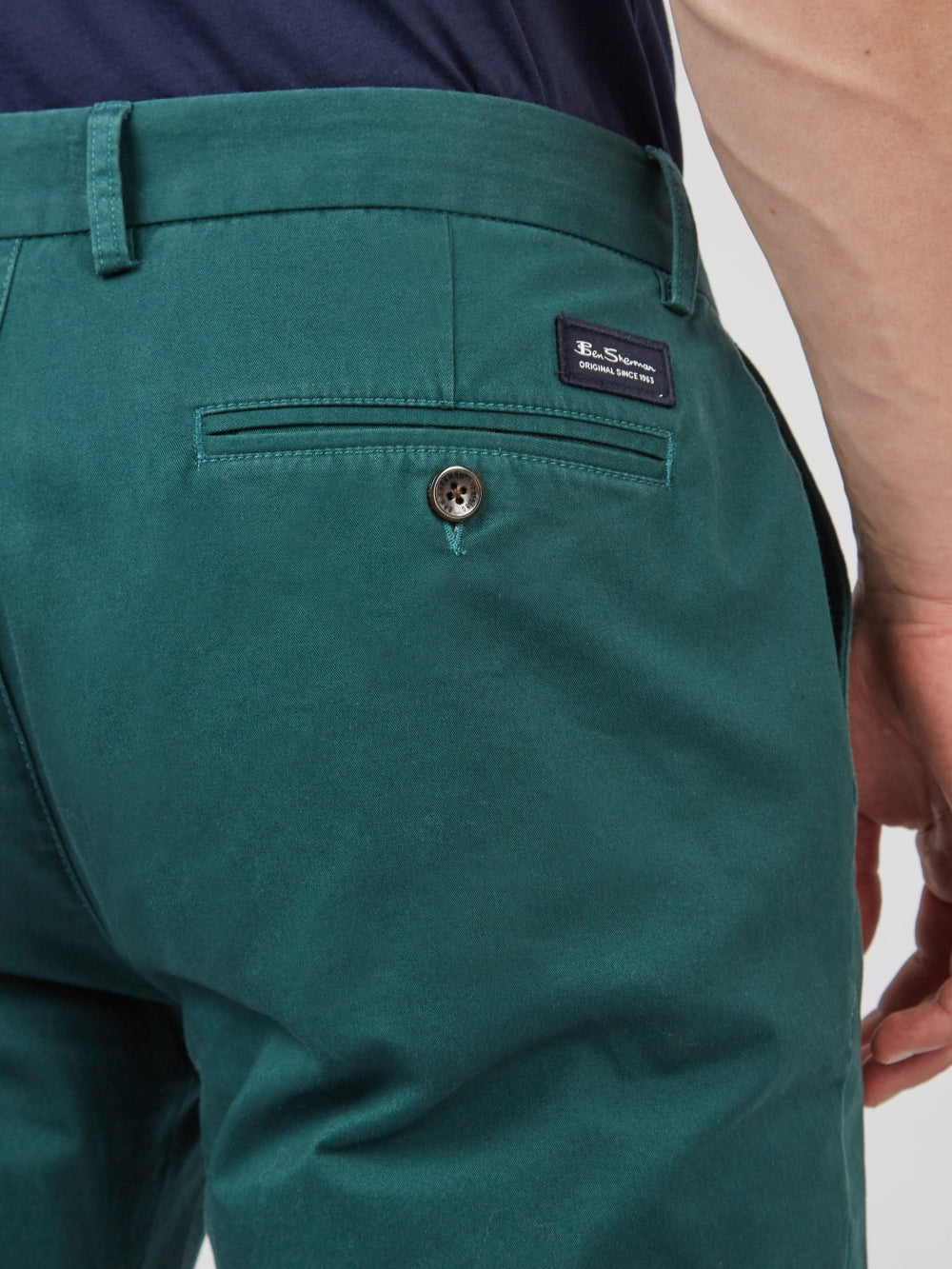 Spodnie Ben Sherman Signature Slim Stretch Chino Zielone | 15OWYINAF