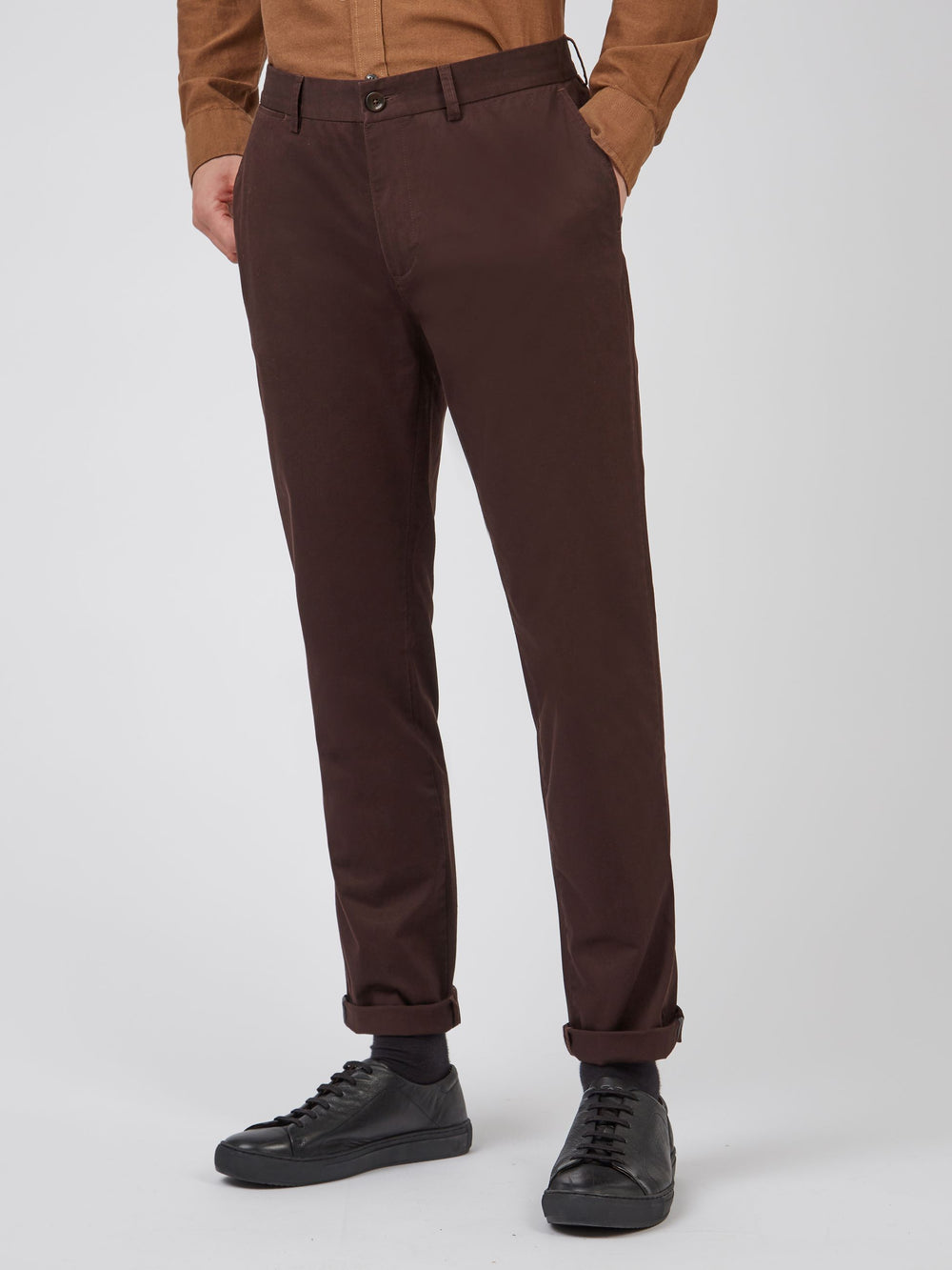 Spodnie Ben Sherman Signature Slim Stretch Chino Czerwone | 46MYNJDXI