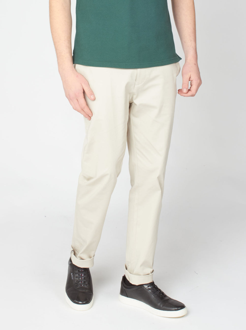 Spodnie Ben Sherman Signature Slim Stretch Chino Białe | 63DVATPXR