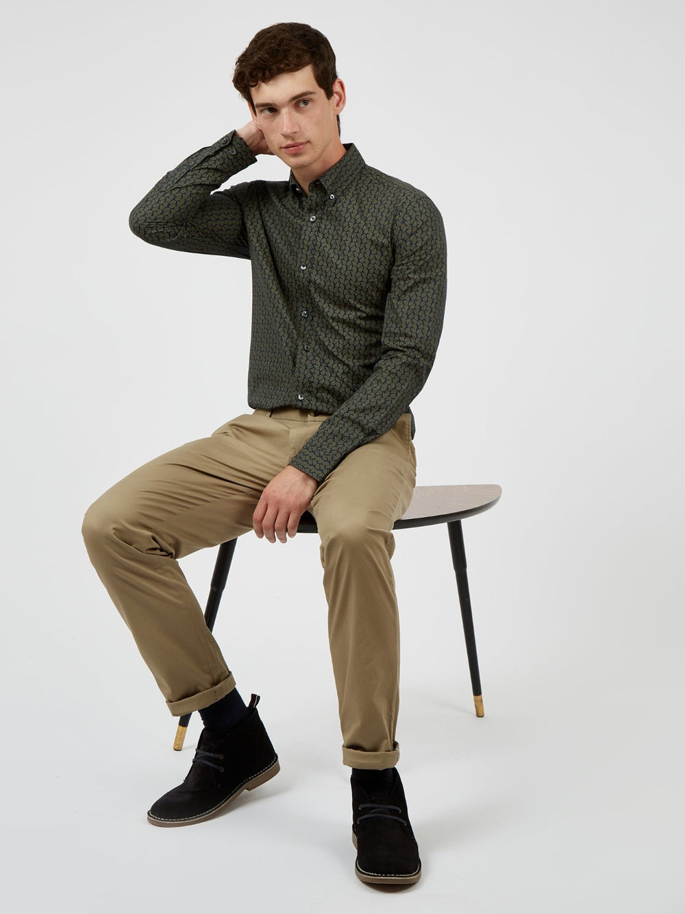 Spodnie Ben Sherman Signature Slim Stretch Chino Szare | 83EDJVLUW