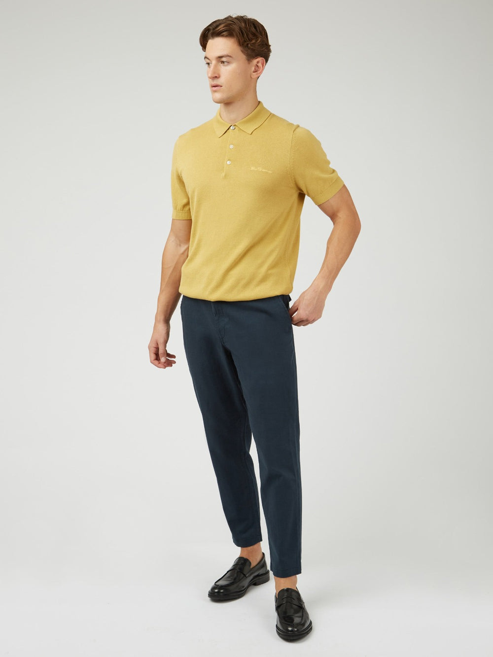 Spodnie Ben Sherman Signature Slim Taper Linen Zielone | 25STGXYLI