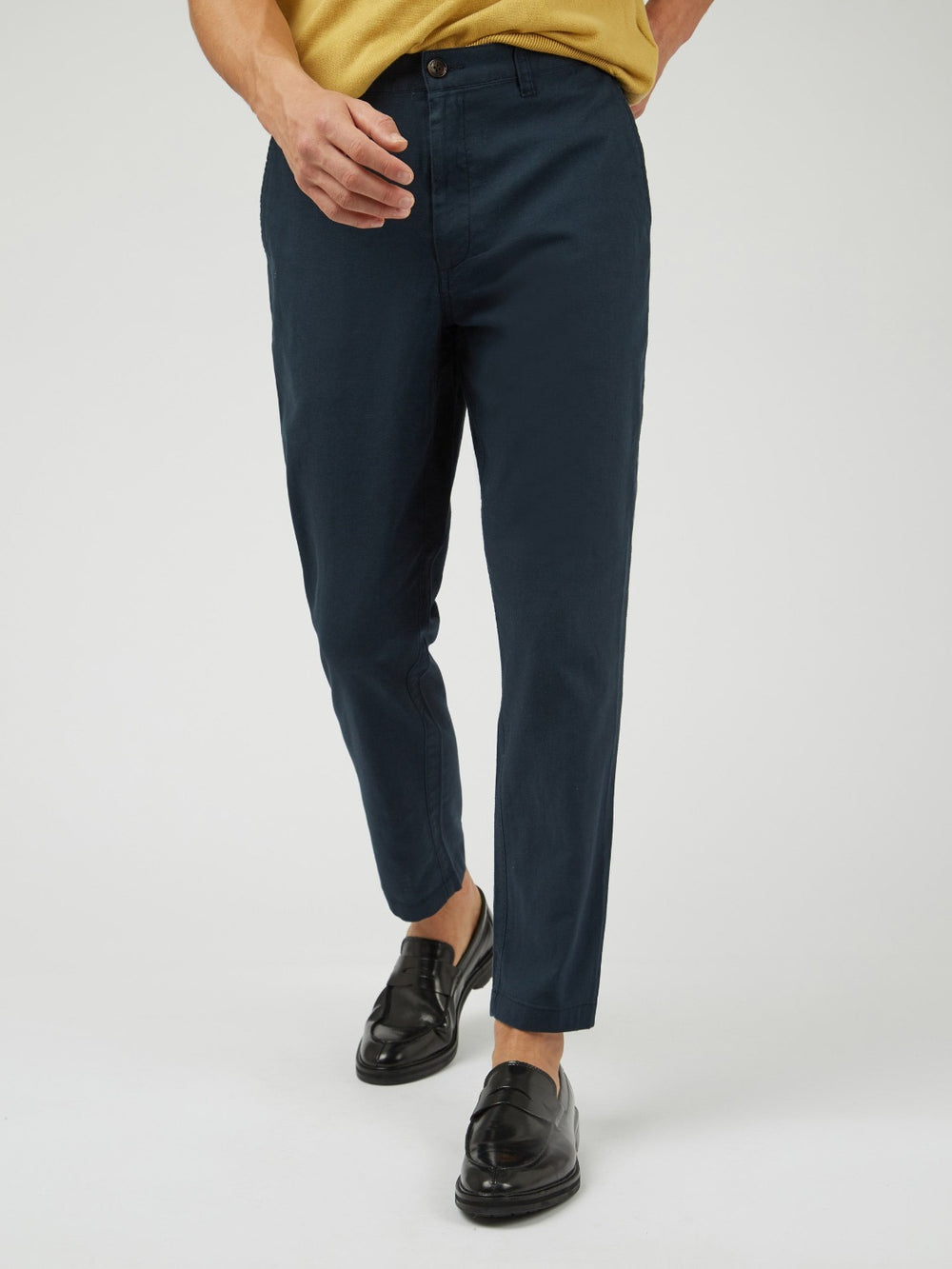 Spodnie Ben Sherman Signature Slim Taper Linen Zielone | 25STGXYLI