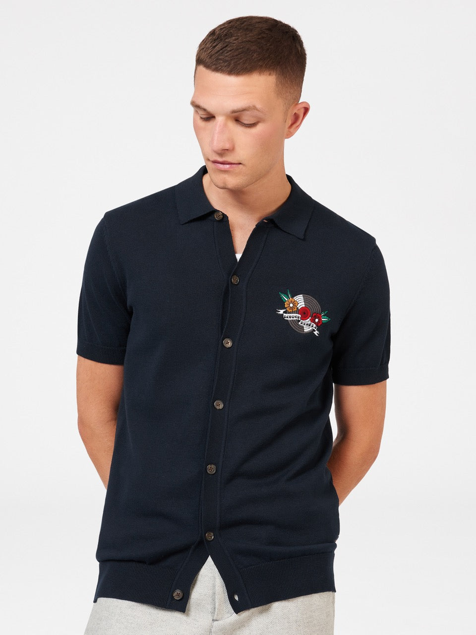 Swetry Polo Ben Sherman B by Ben Sherman London Rebels Granatowe | 95SHIOJXK