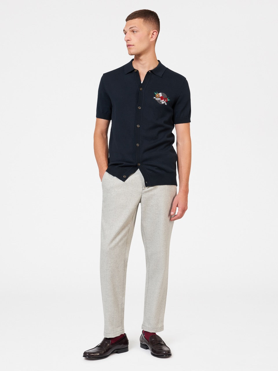 Swetry Polo Ben Sherman B by Ben Sherman London Rebels Granatowe | 95SHIOJXK