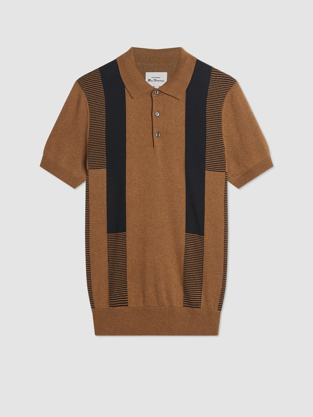 Swetry Polo Ben Sherman Intarsia Stripe Brązowe | 35TWMXJIG