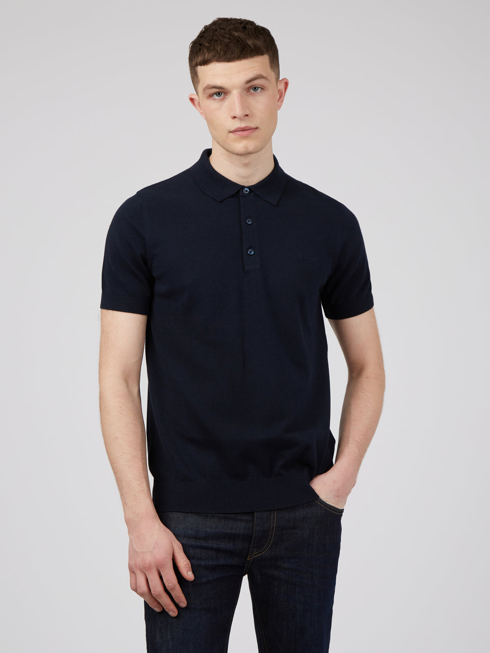 Swetry Polo Ben Sherman Signature Granatowe | 89FWAUKQV