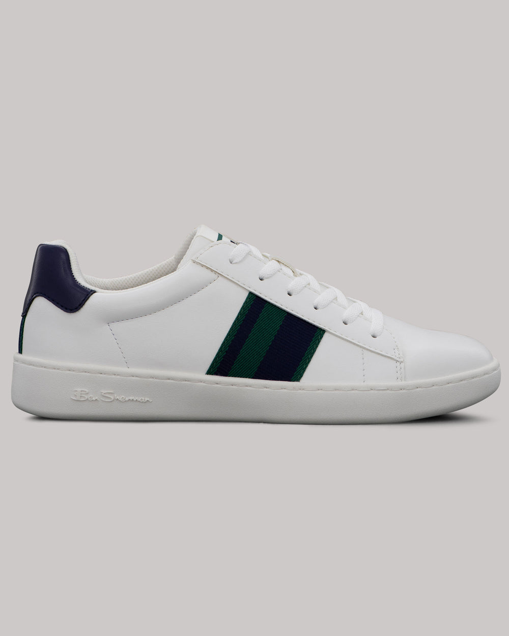 Trampki Ben Sherman Hampton Stripe Białe Granatowe Zielone | 04SWQOBVR